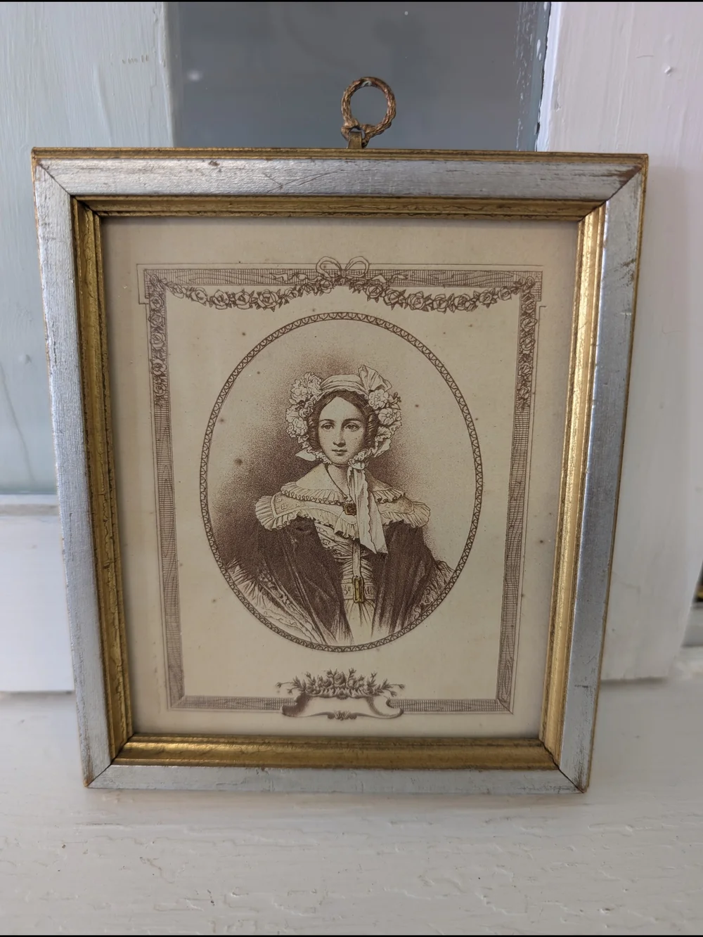 Vintage  Gold and Silver Framed Portrait Art - Unbranded
